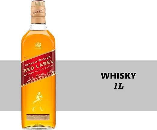 Kit Whisky Johnnie Walker Red Label 1L - 6 Garrafas