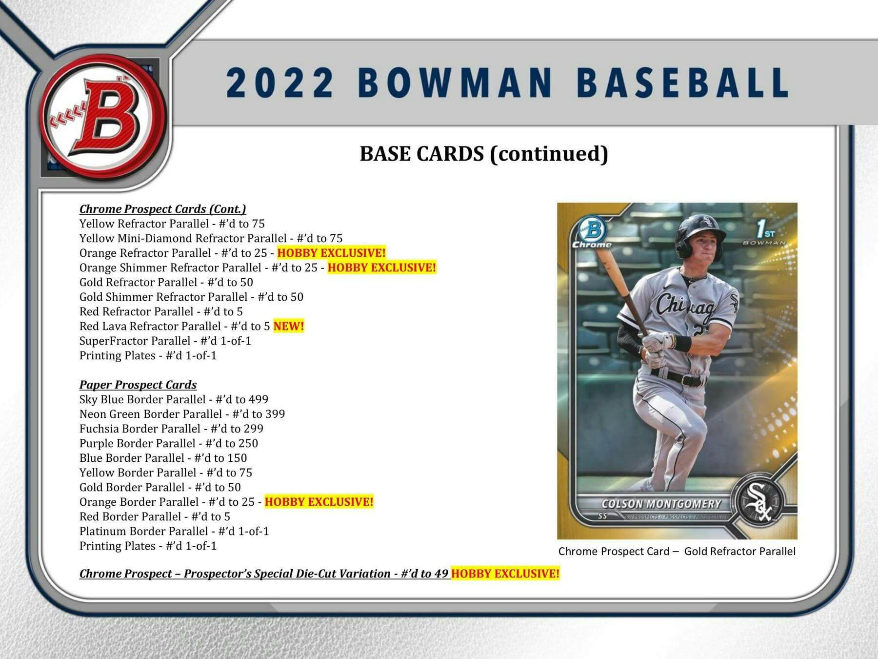 2022 Bowman Baseball Hobby Box